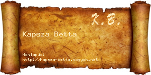 Kapsza Betta névjegykártya
